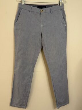 Tommy Hilfiger chino ankle pants blue & white pin striped SZ 4